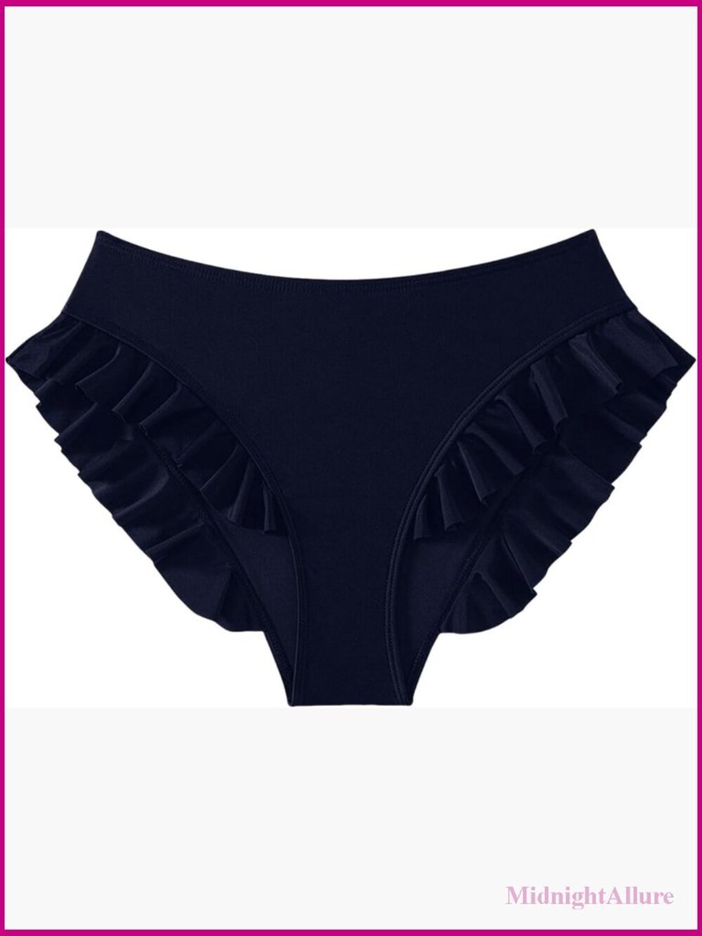 Mid Waist Bikini Bottoms Ruffles Full Coverage Swimsuit Bottom Swim Briefs
